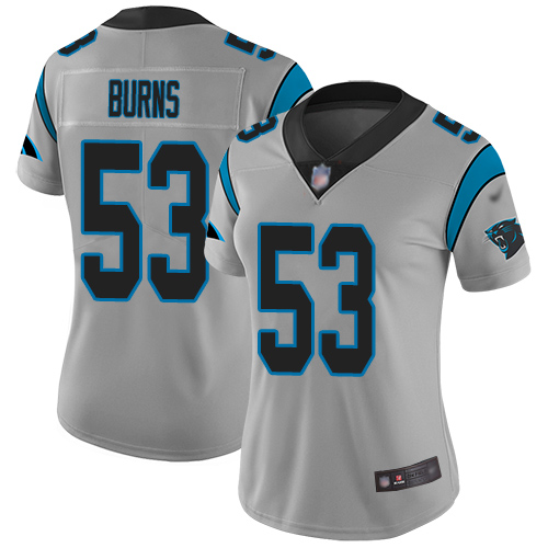 Carolina Panthers Limited Silver Women Brian Burns Jersey NFL Football 53 Inverted Legend